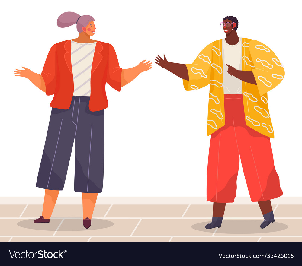 Business man and woman colleagues meeting work vector image Business man and woman colleagues meeting work