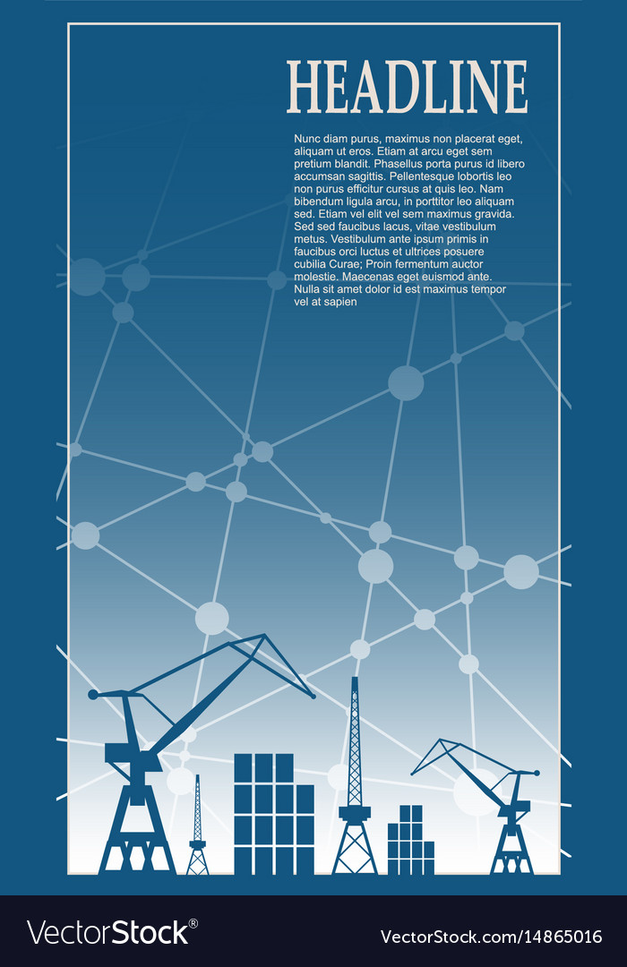 Cargo Port Brochure Design Template Royalty Free Vector Cargo Port Brochure Design Template Vector Image