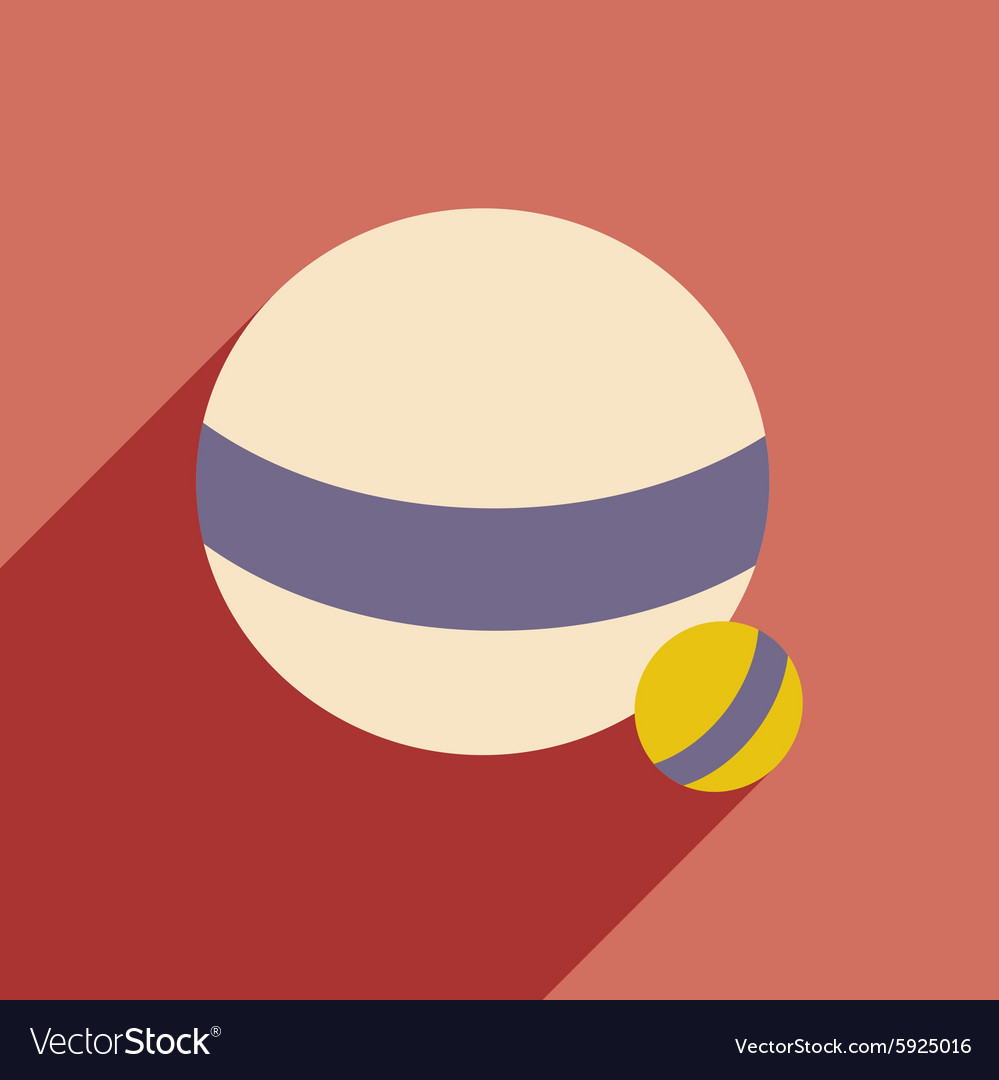 Flat with shadow icon and mobile application ball