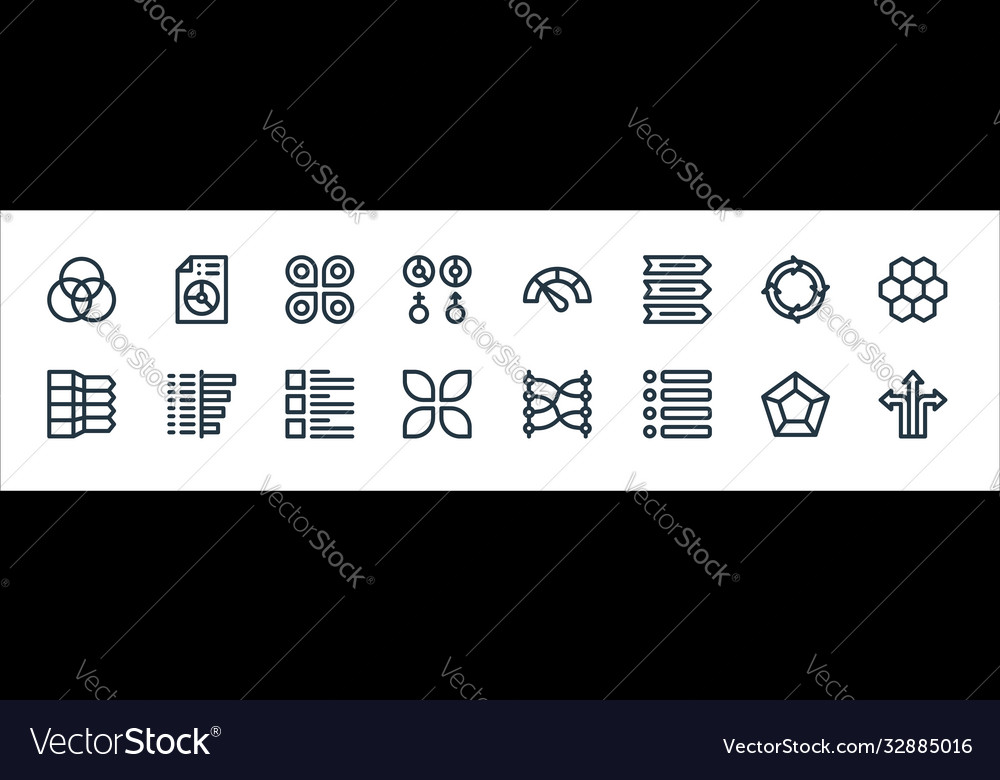 Infographic elements line icons linear set vector image Infographic elements line icons linear set