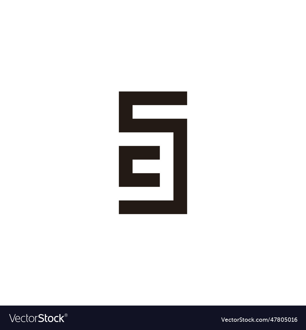 Letter cs number 3 square geometric symbol simple Vector Image