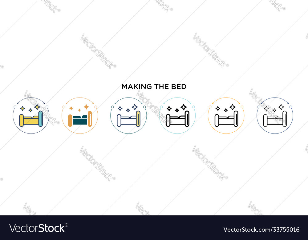 Bett-Symbol in gefüllter dünner Linie Umriss