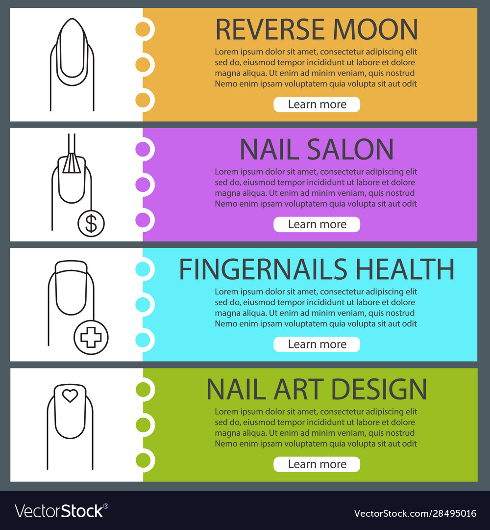 Manicure Web Banner Templates Set Royalty Free Vector Image