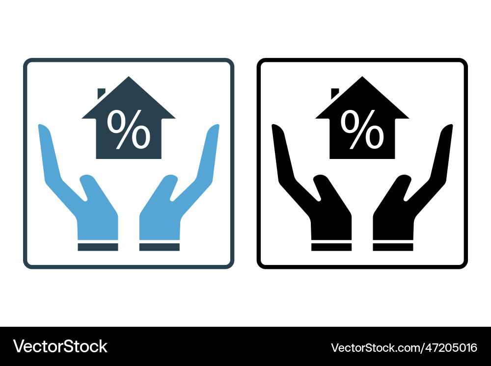 Mortgage insurance icon insurance symbol solid Vector Image