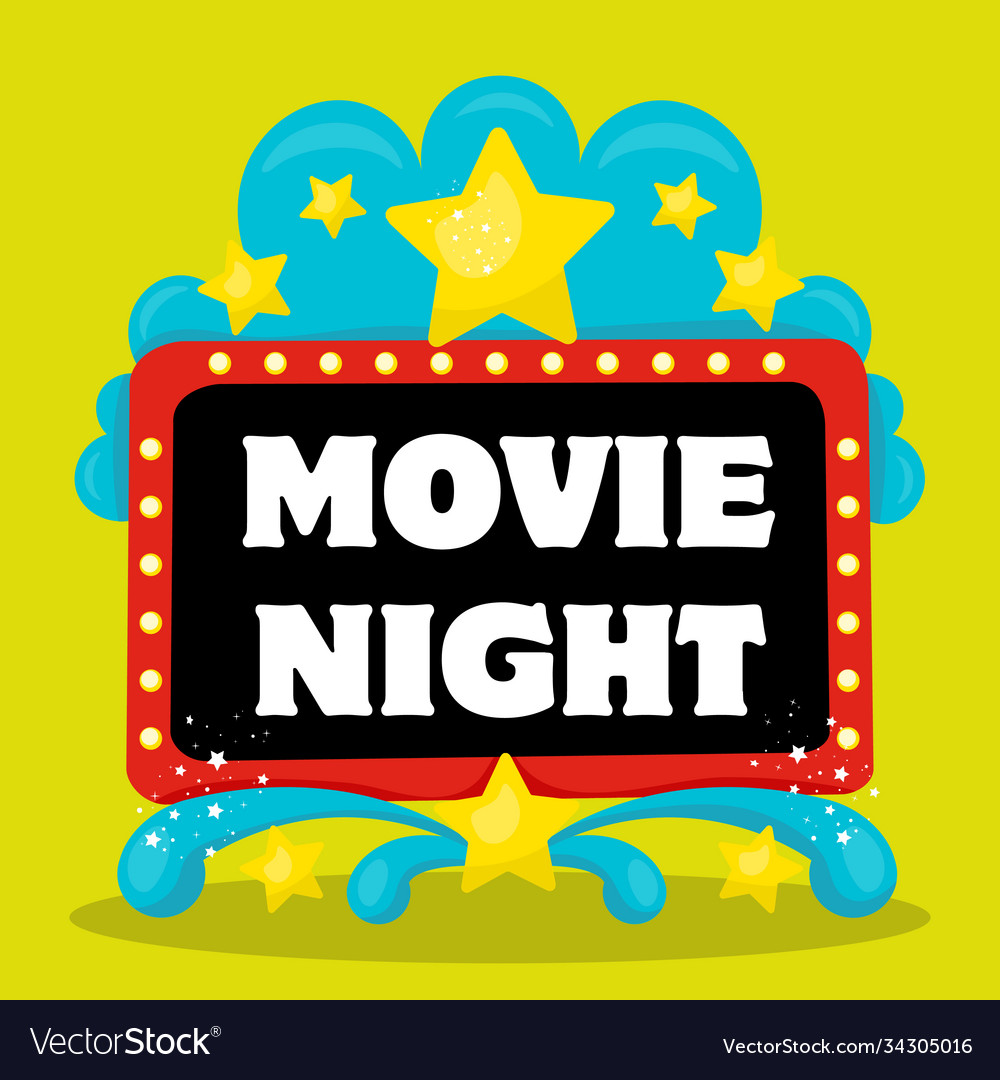 Movie night sticker 13 Royalty Free Vector Image