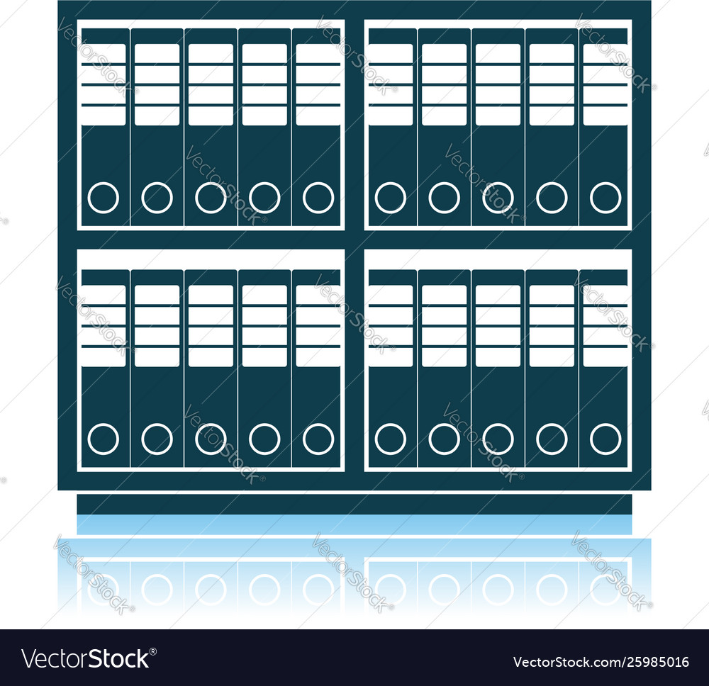 Office Cabinet With Folders Icon Royalty Free Vector Image