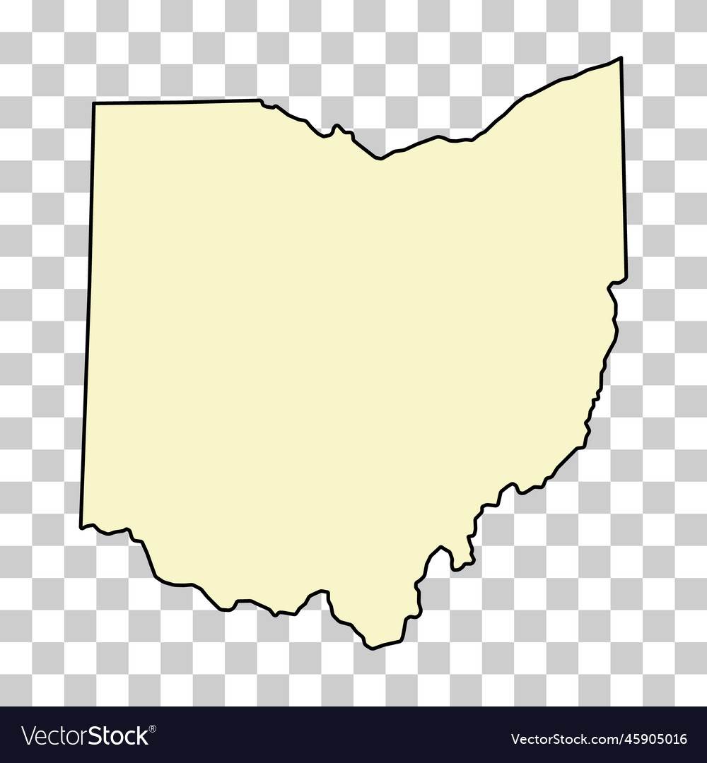 Ohio map shape united states of america flat