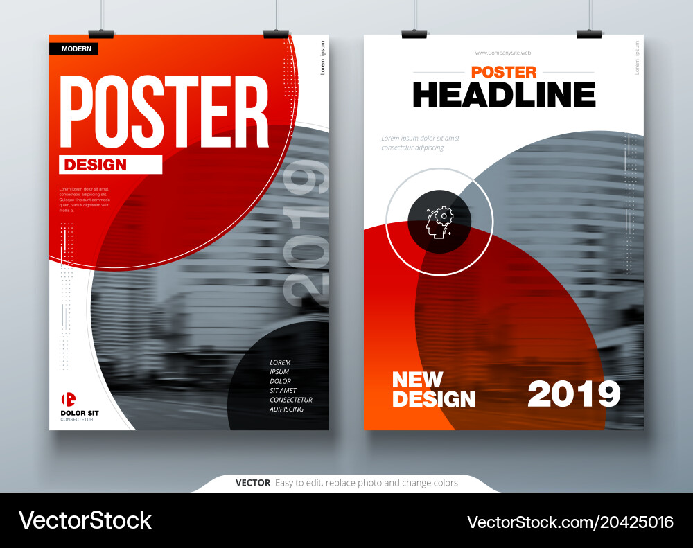 Poster template layout design business poster Vector Image
