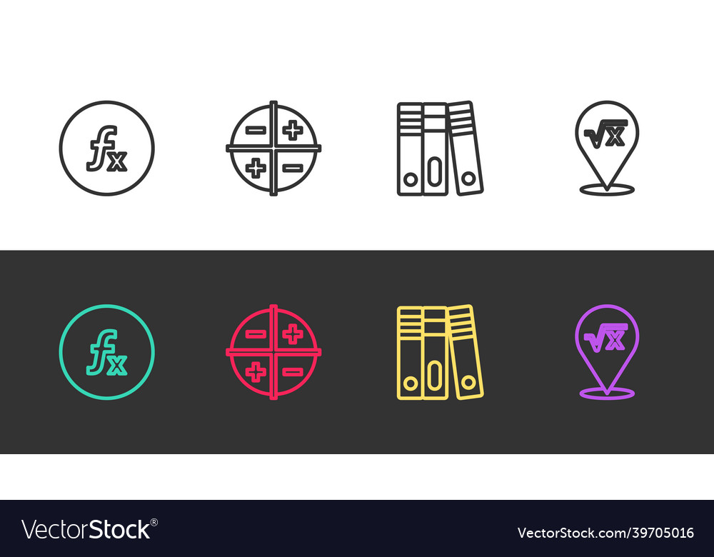 Set line function mathematical symbol xyz vector image Set line function mathematical symbol xyz