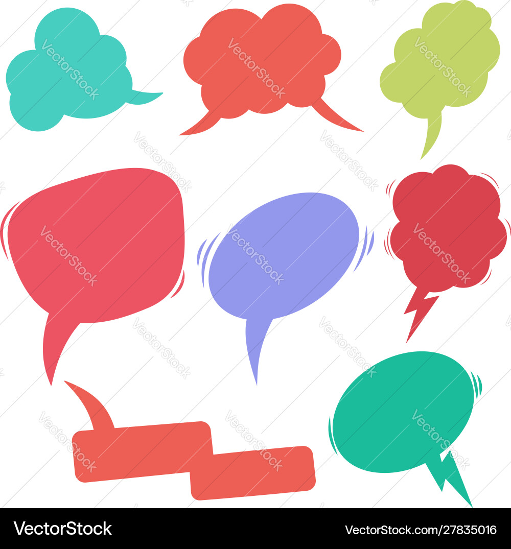 Set retro comic empty colored speech bubbles Vector Image
