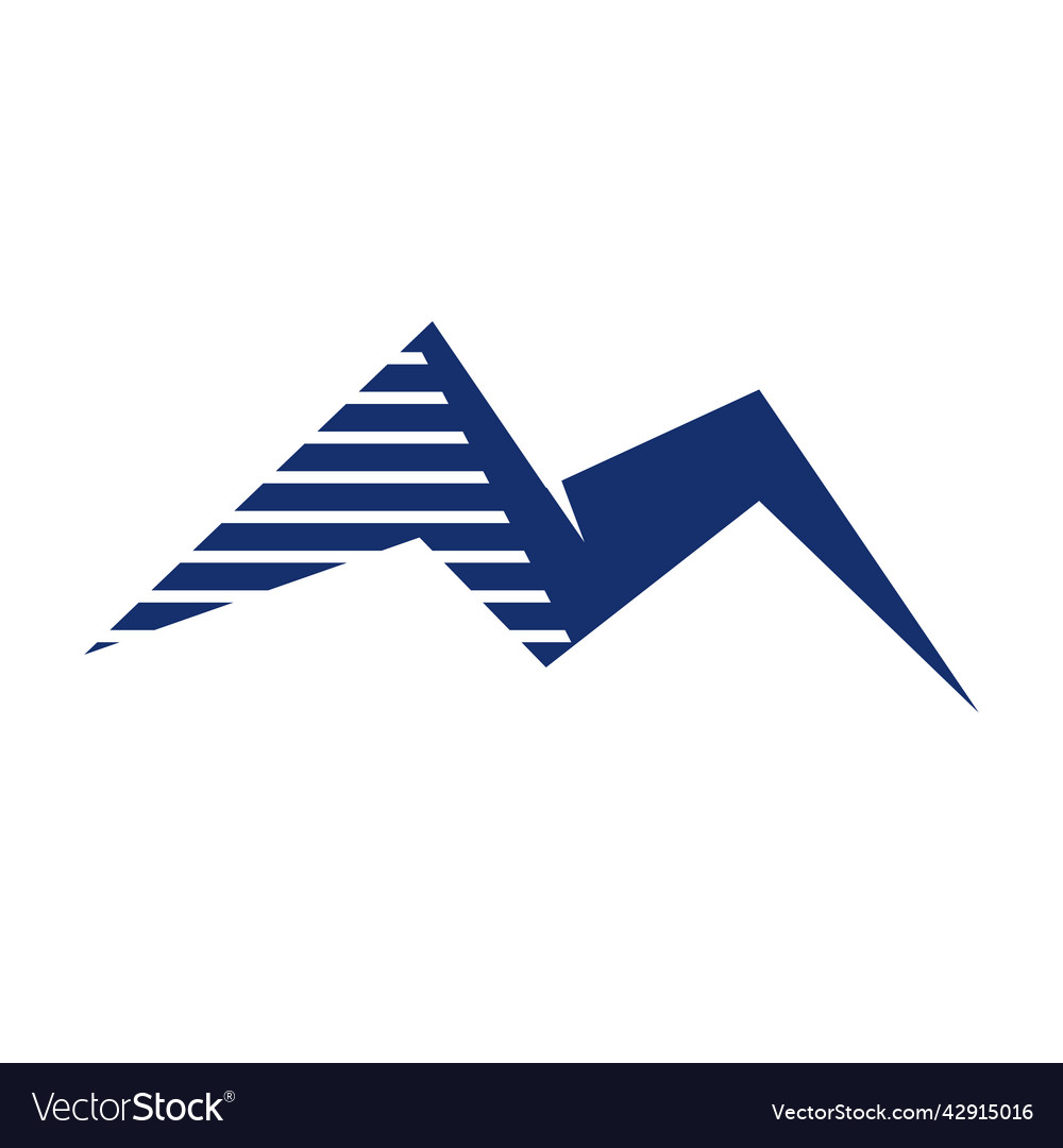 Simple mountain logo design silhouette icon sign