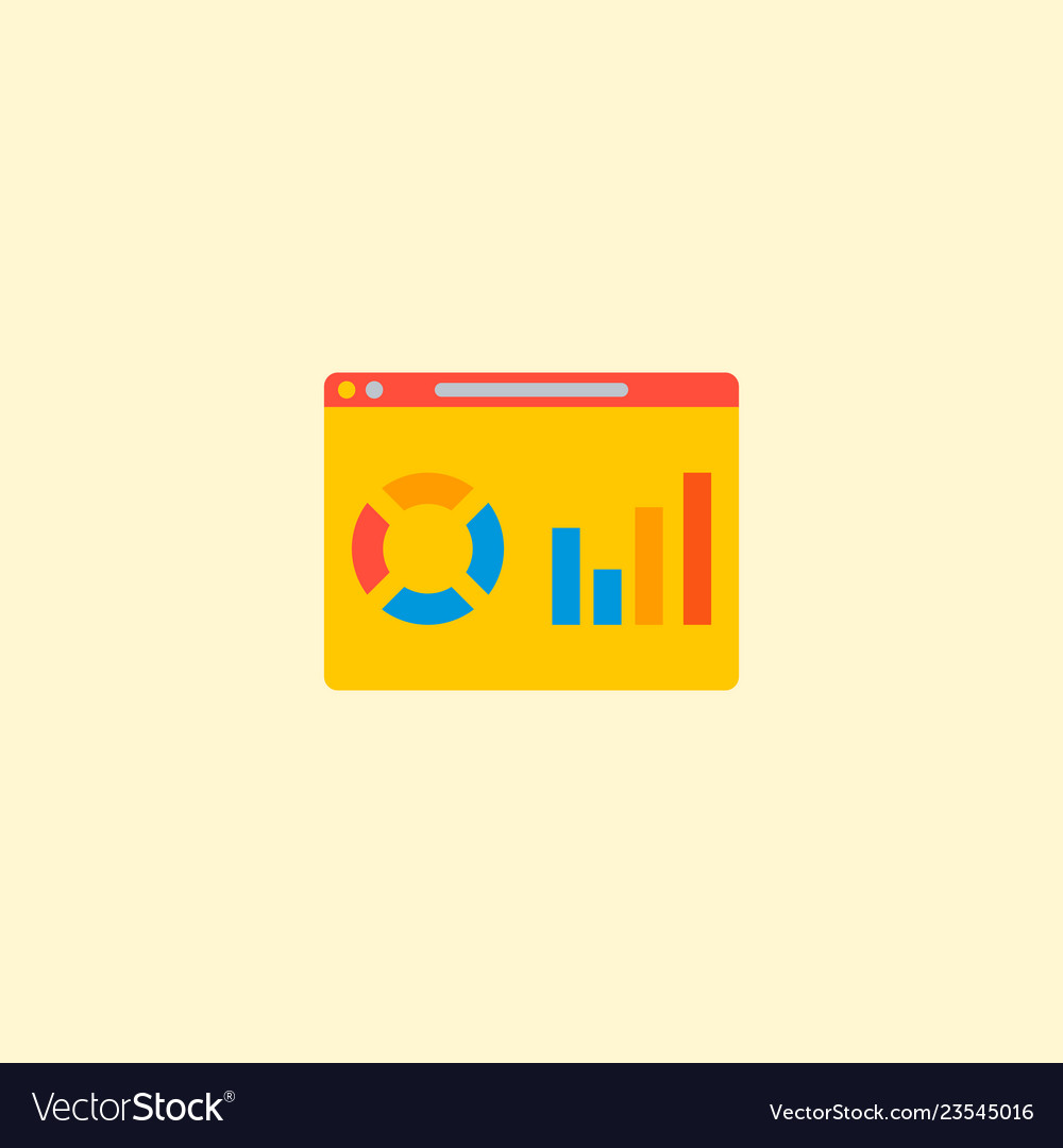 Website analytics icon flat element vector image Website analytics icon flat element