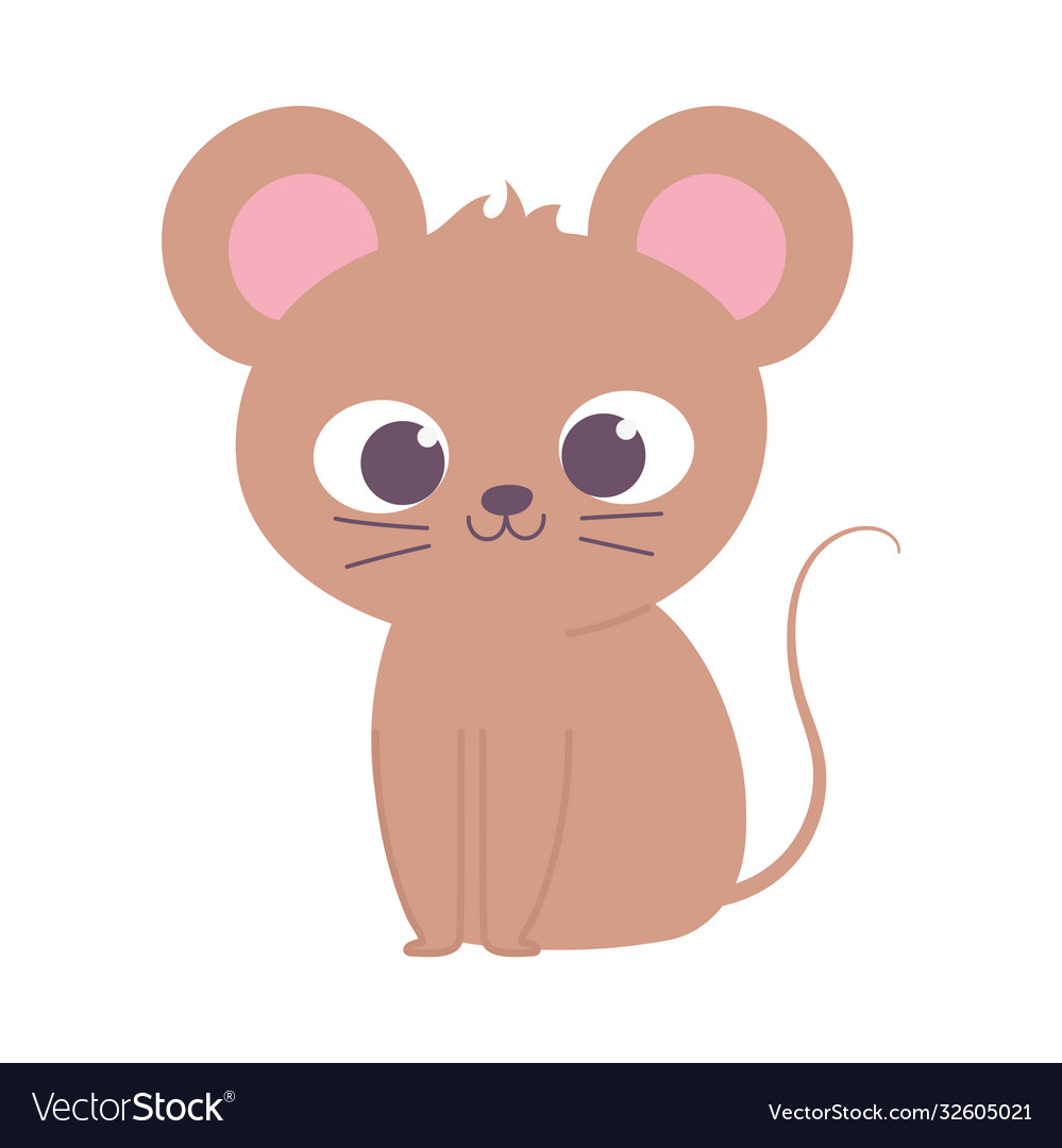 Cute little mouse animal cartoon isolated design