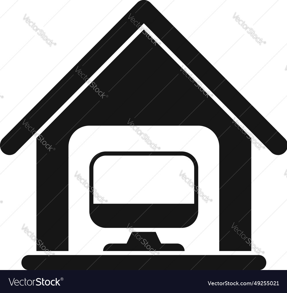 Home smart office icon simple online Royalty Free Vector