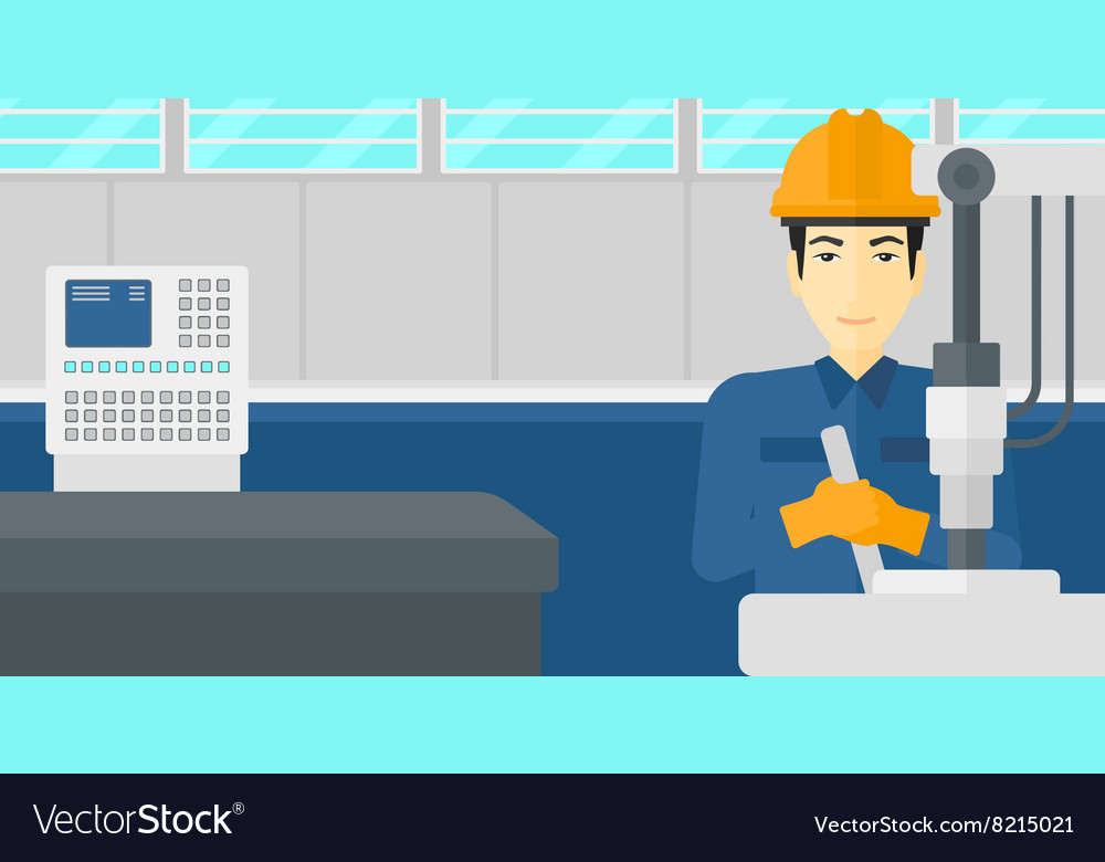 Man working with industrial equipment Royalty Free Vector