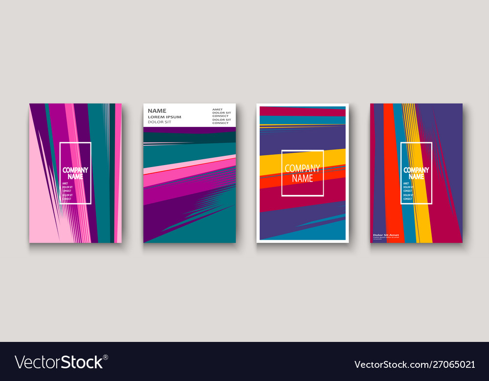 Modern cover collection design abstract retro 90s