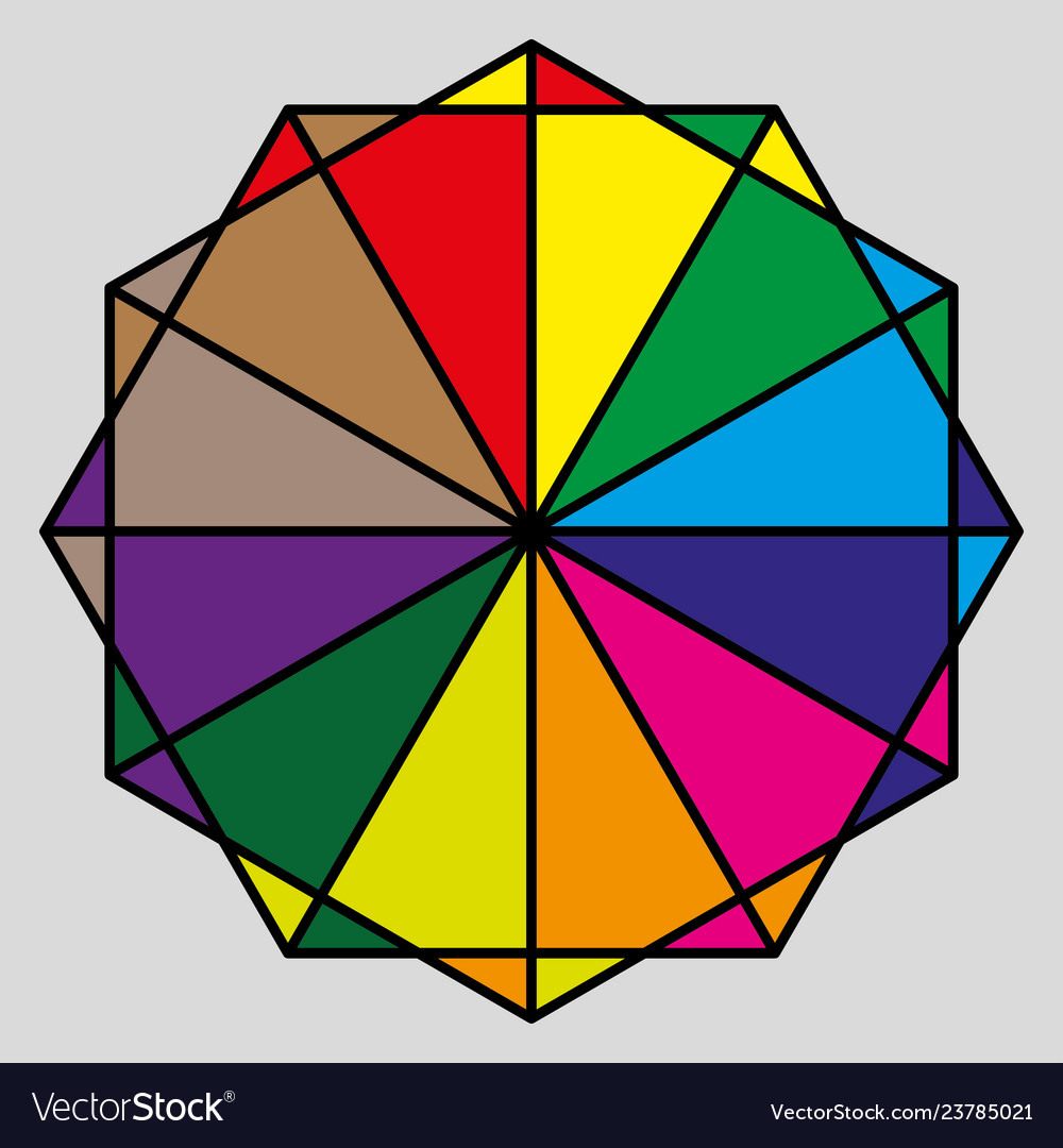 Polygon table colorful frame vector image Polygon table colorful frame