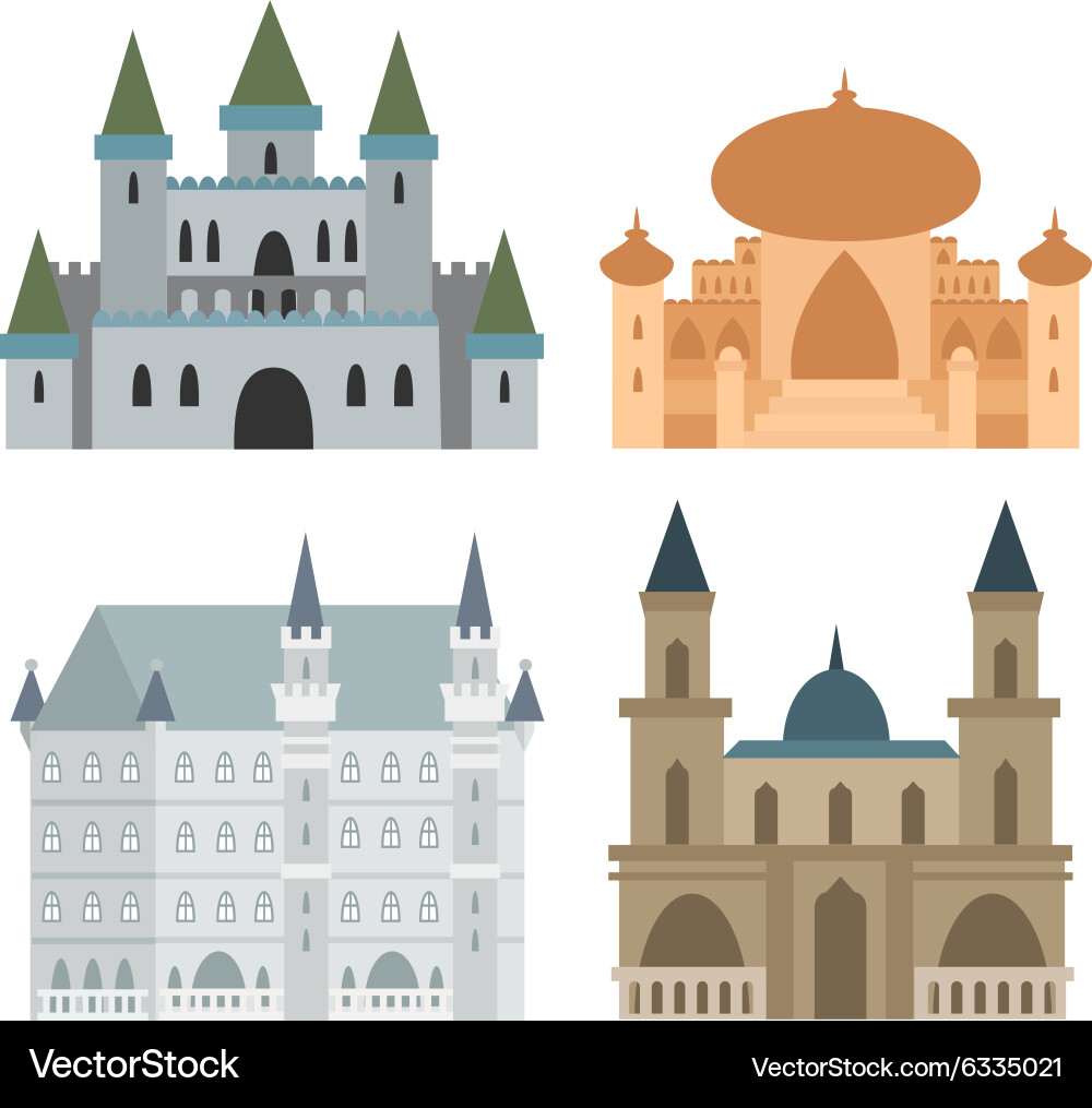 Royal castle set Royalty Free Vector Image - VectorStock