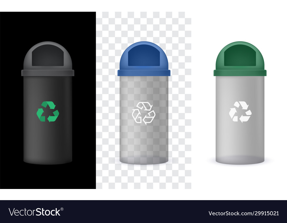 Transparency garbage bin with green cap