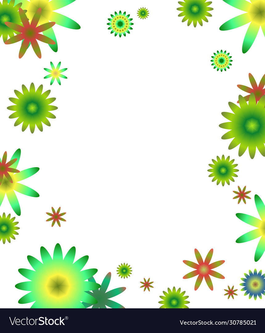 Vibrant gradient background with flowers Vector Image