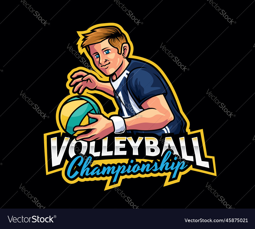 Volleyball mascot logo design