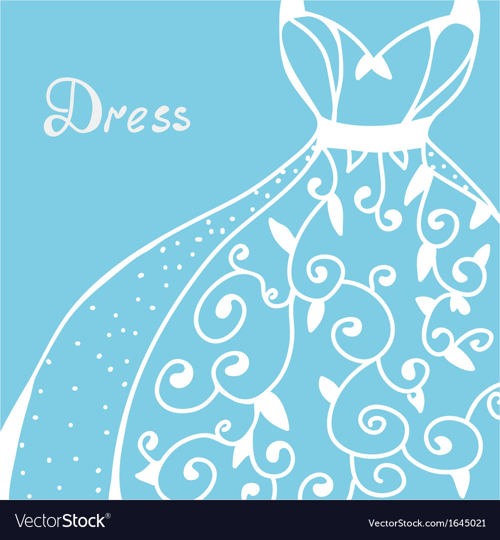 Wedding invitation with dress Royalty Free Vector Image