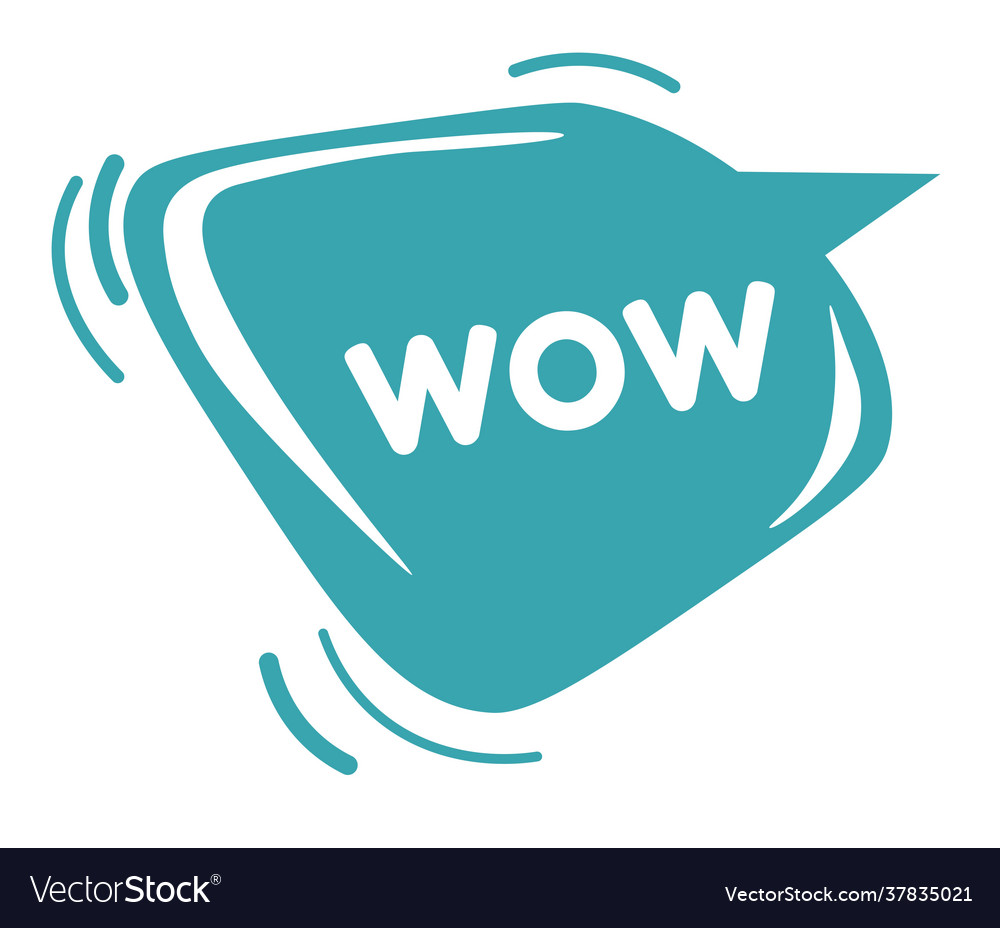 Wow sticker online communication emoji Royalty Free Vector