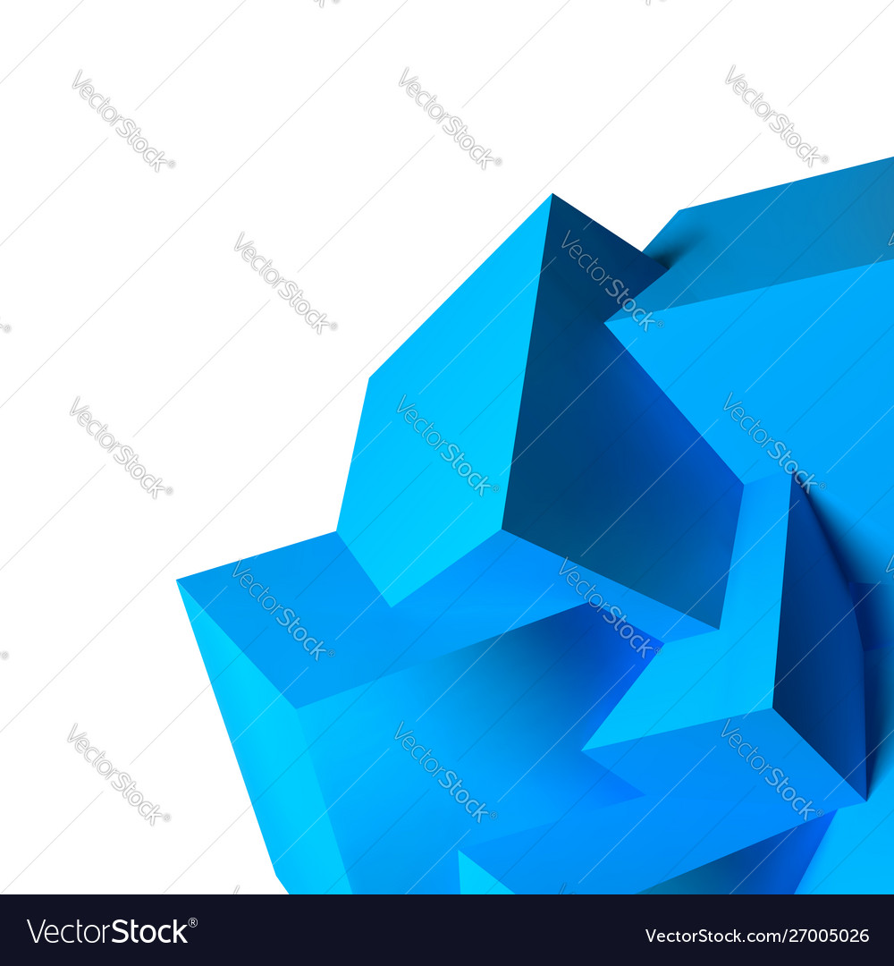 Abstract background with overlapping blue cubes vector image Abstract background with overlapping blue cubes