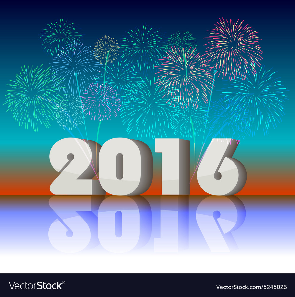 Schöner Text frohes neues Jahr 2016 mit Feuerwerk