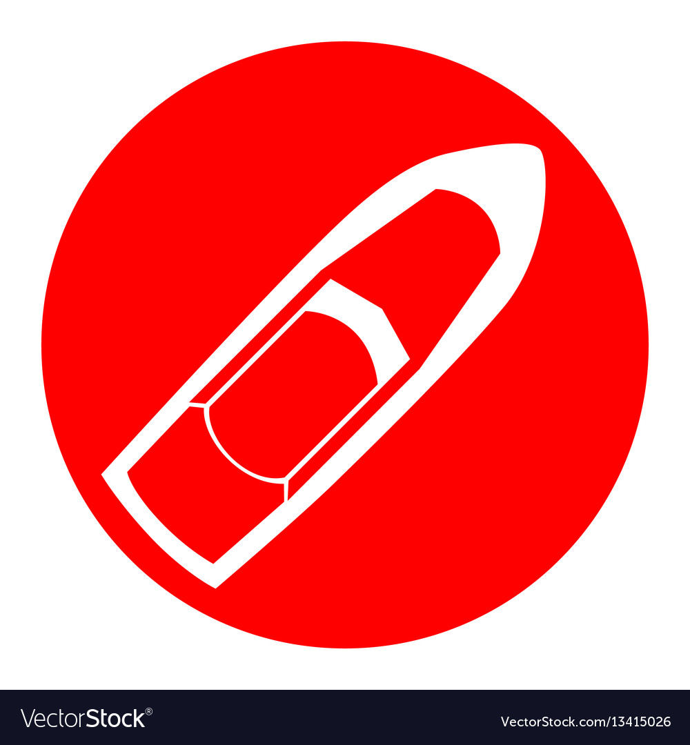 Boat sign white icon in red circle Royalty Free Vector Image