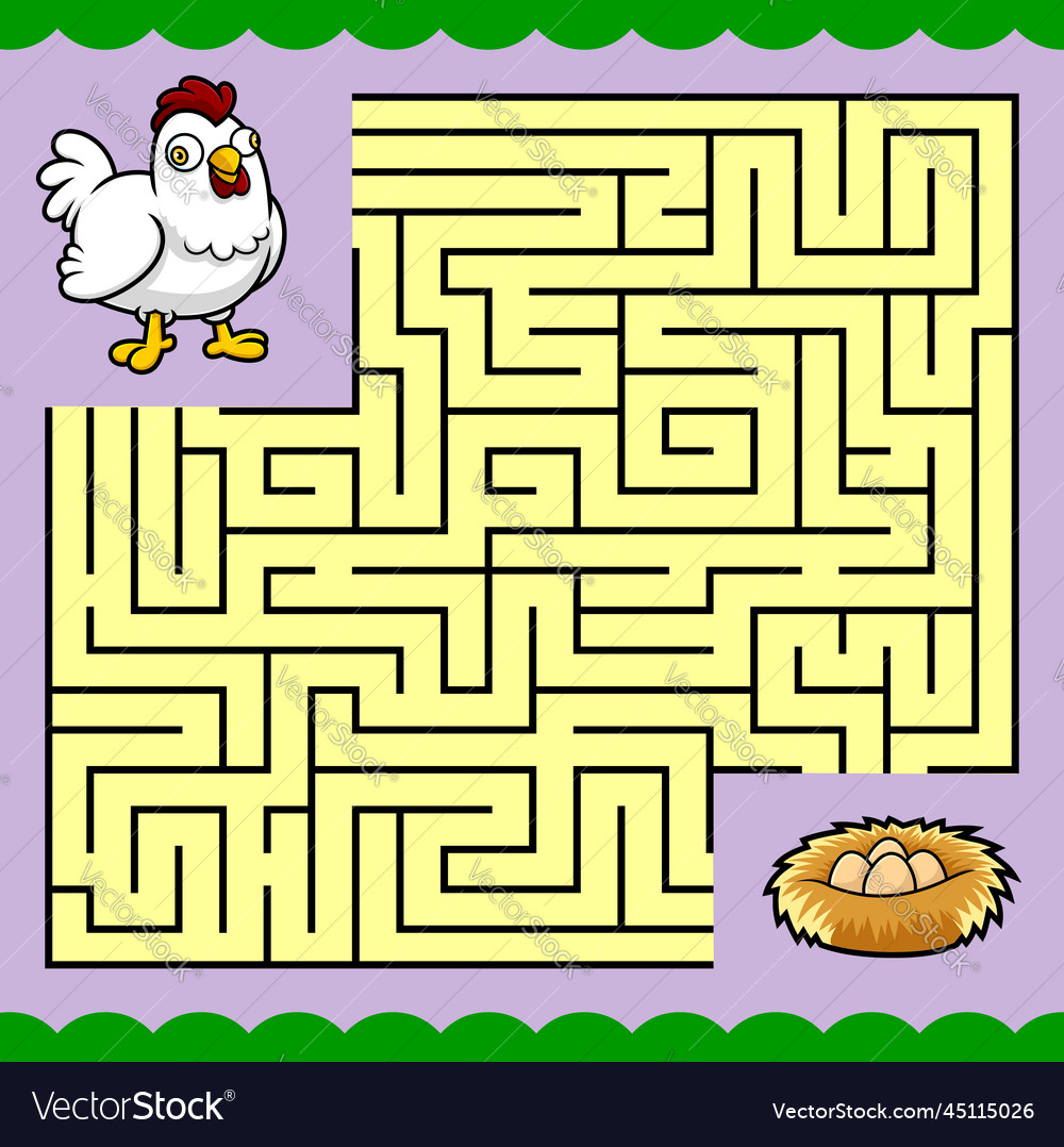 Cartoon maze game education for kids