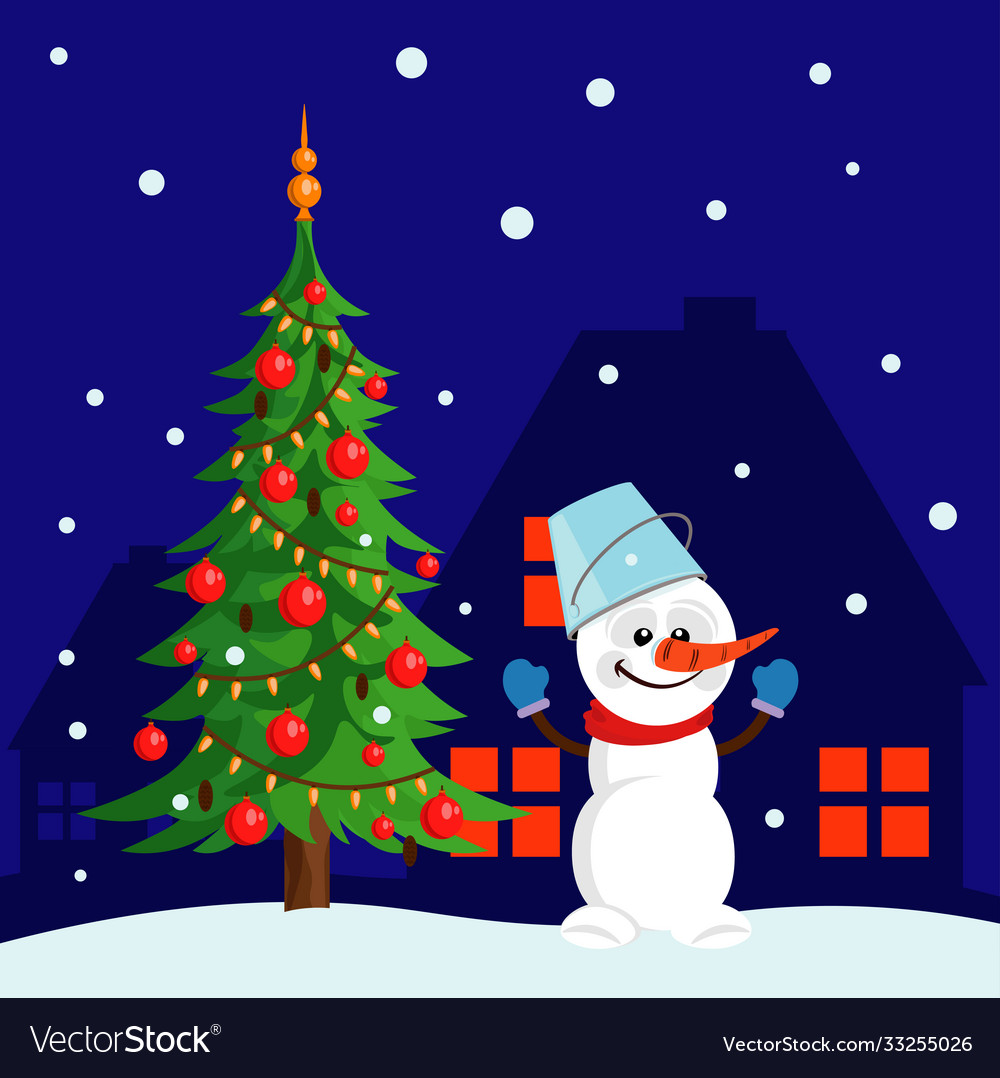 Christmas and new year celebration a snowman