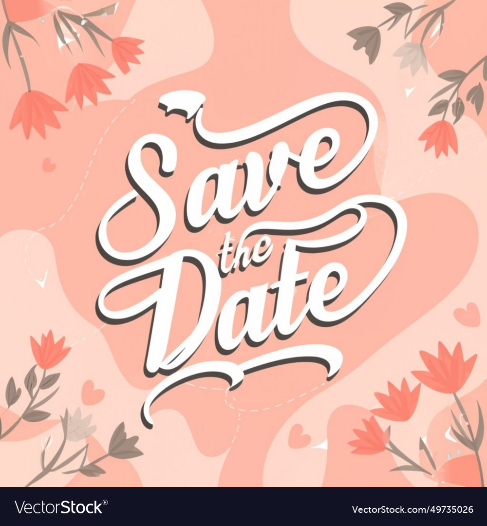 Colourful unique save date lettering logo design Vector Image