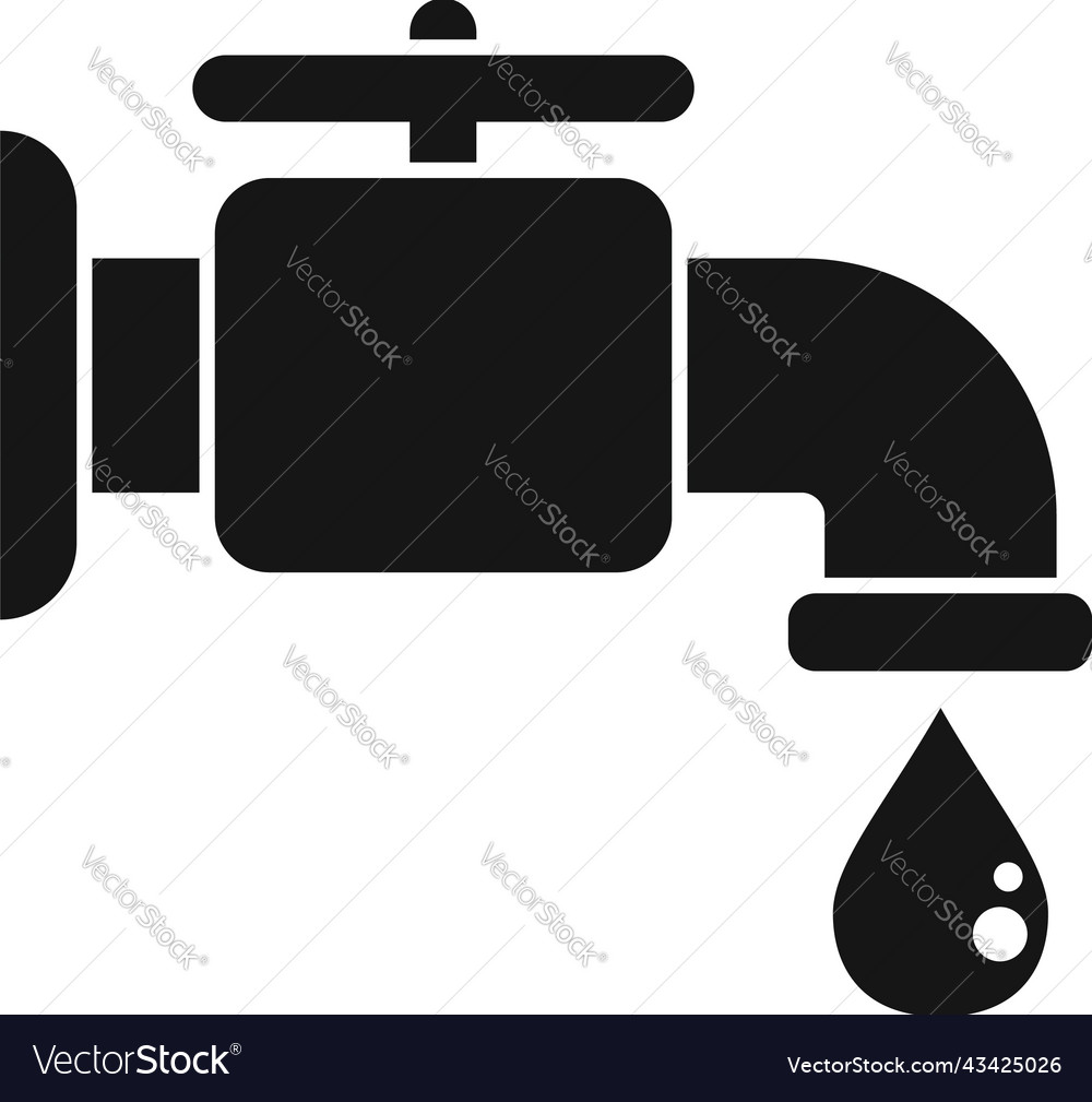 Economy water tap icon simple smart Royalty Free Vector