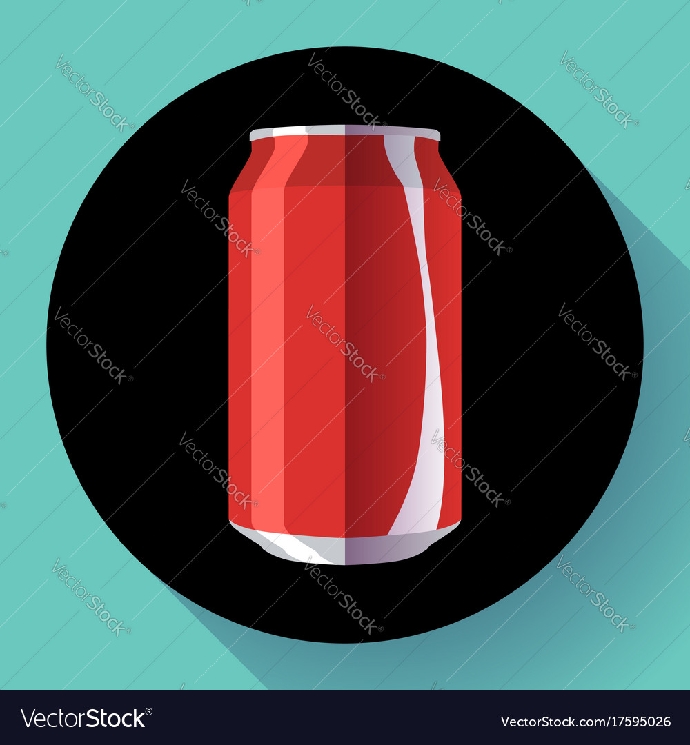 Flat cola can soda Royalty Free Vector Image - VectorStock