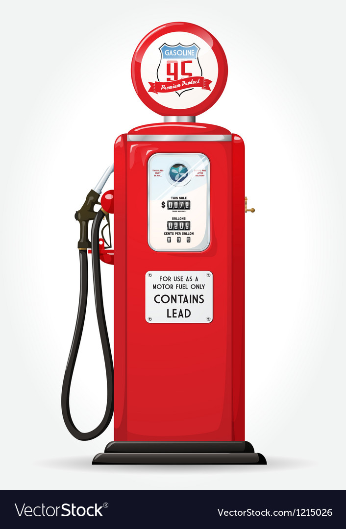 Gas pump retro Royalty Free Vector 