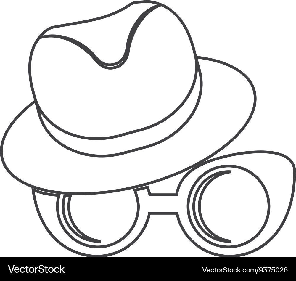 Hat and glasses icon hipster style concept Vector Image