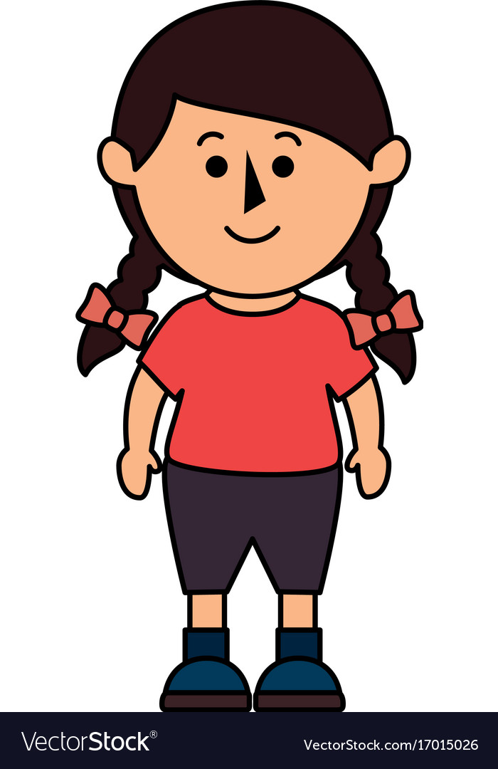 Little girl avatar character Royalty Free Vector Image