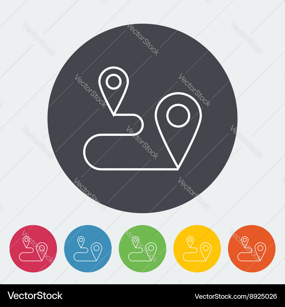 Map pointer flat icon Royalty Free Vector Image