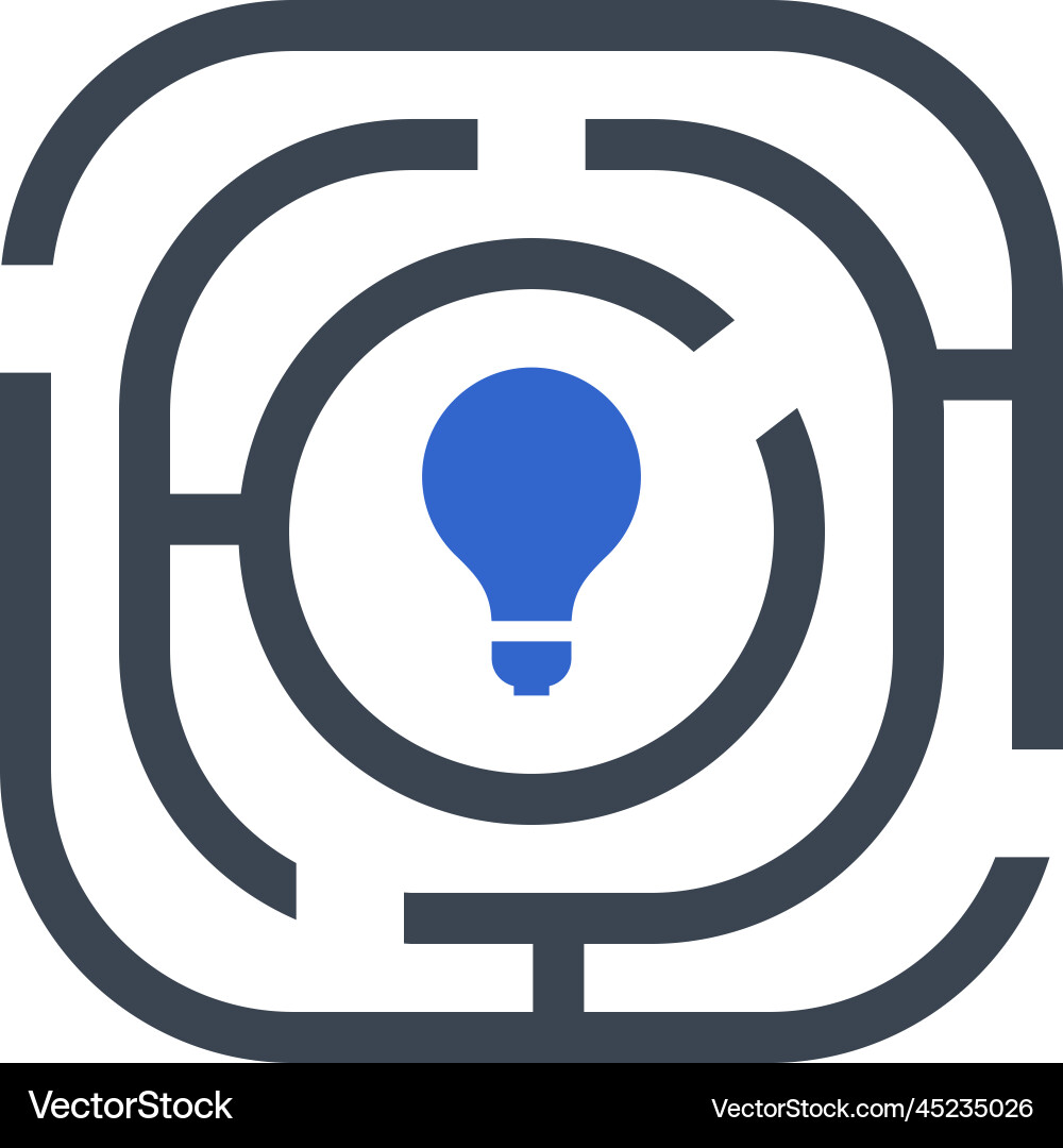 Maze solution icon Royalty Free Vector Image - VectorStock
