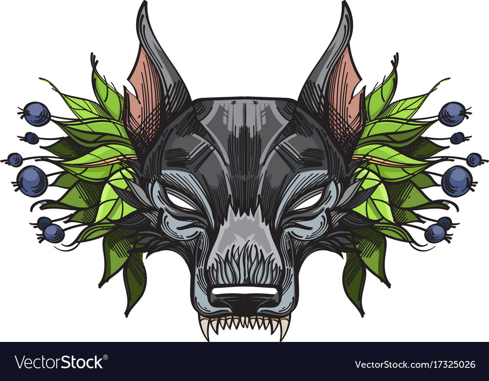 Muzzle of a wolf is an for creating sketches