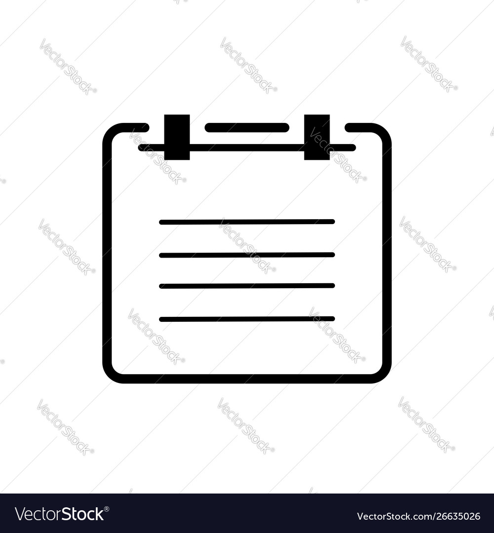 Notepad and text contour vector image Notepad and text contour
