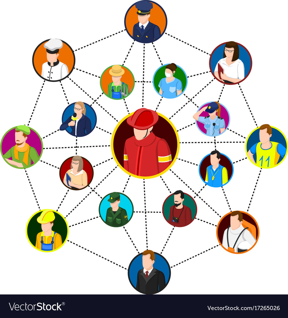 Professional networking site concept Royalty Free Vector