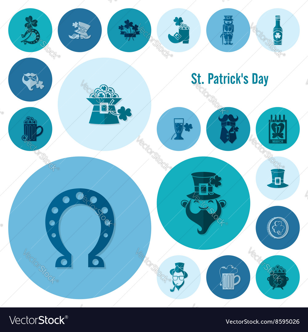 Saint patricks day icon set Royalty Free Vector Image