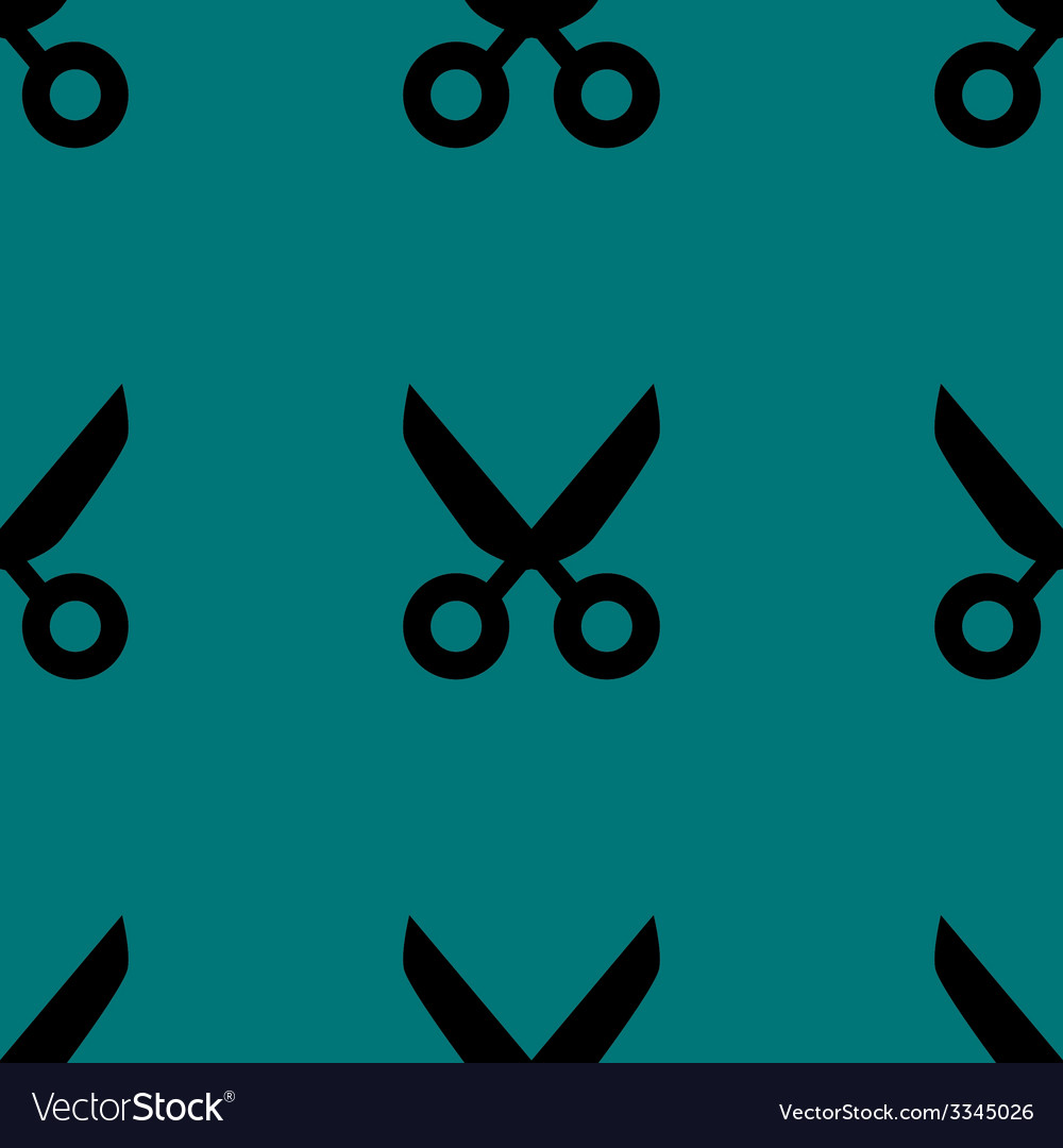Scissors web icon flat design seamless pattern