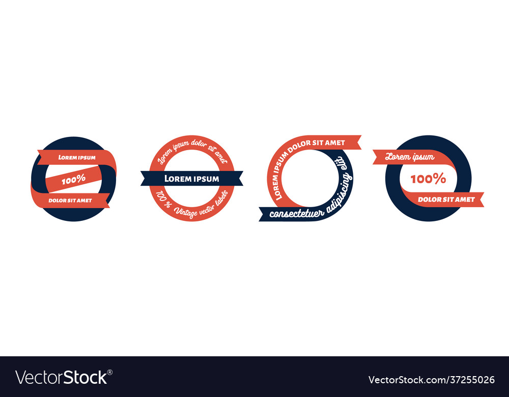 Set retro simple round labels and badges