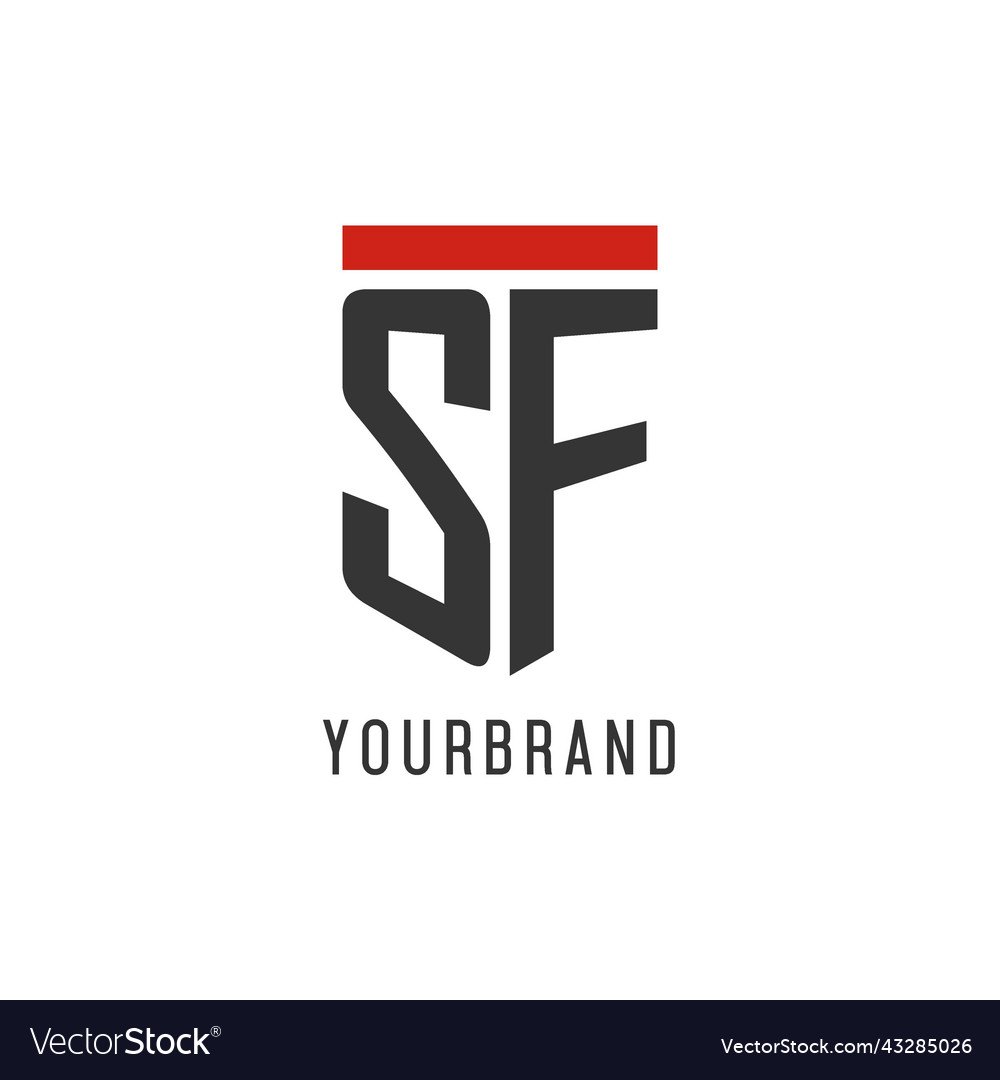 Sf initial esport logo with simple shield design