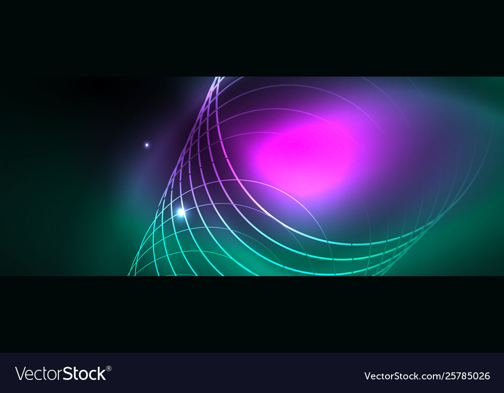 Shiny glowing design background neon style lines Vector Image