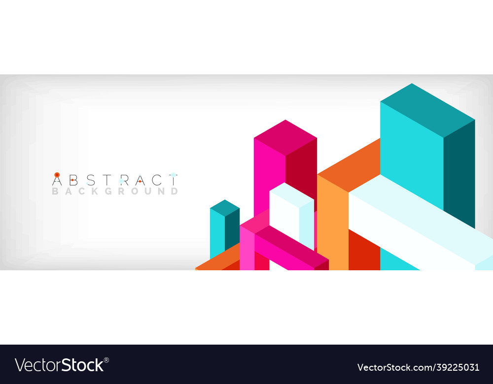 Abstract background 3d cubes cubic elements vector image Abstract background 3d cubes cubic elements