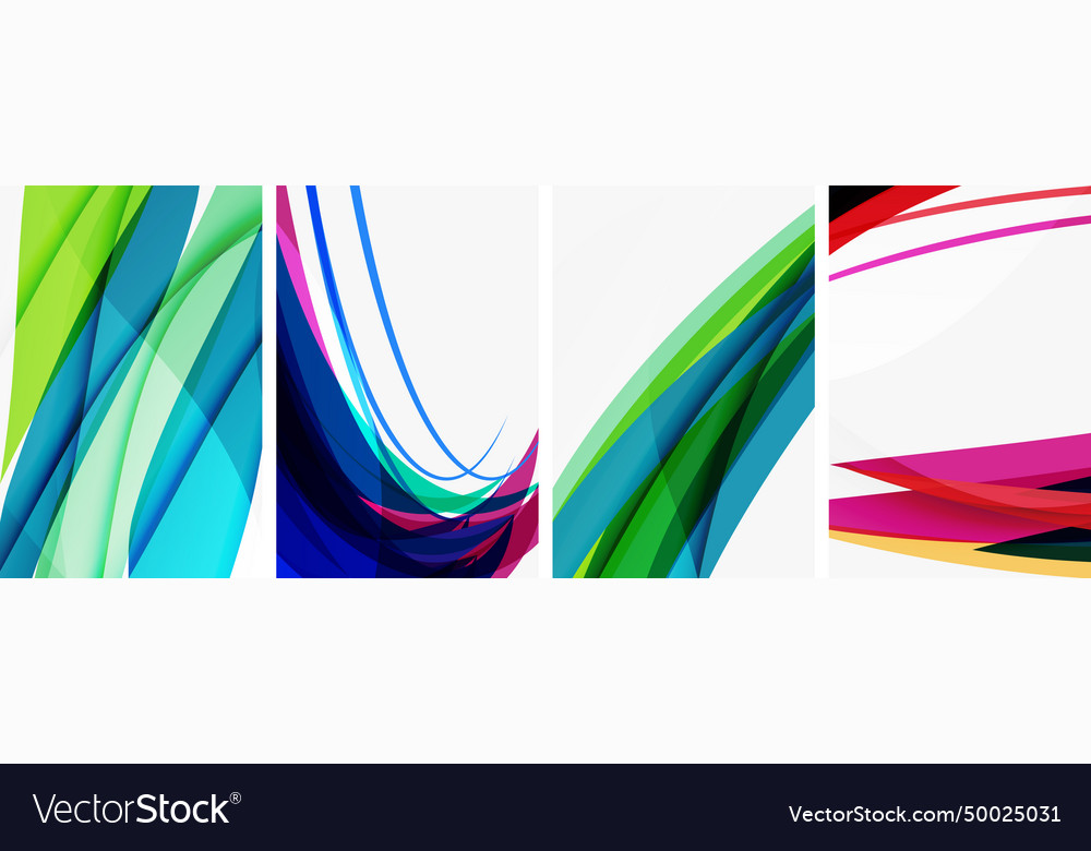 Abstract colorful wave posters for wallpaper Vector Image